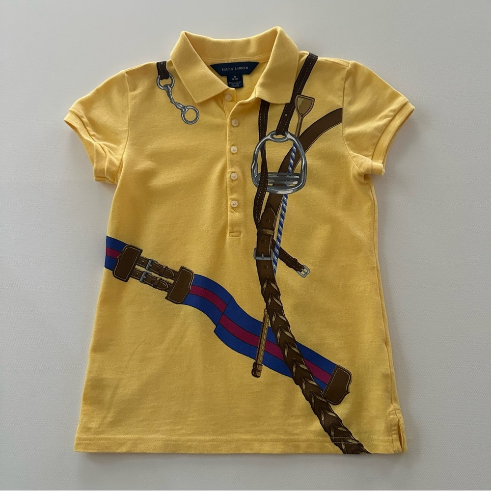 Ralph Lauren Kids 8-10 Polo Equestrian Top Horsebit
